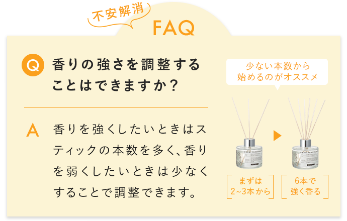 Q.香りの強さを調節することはできますか？